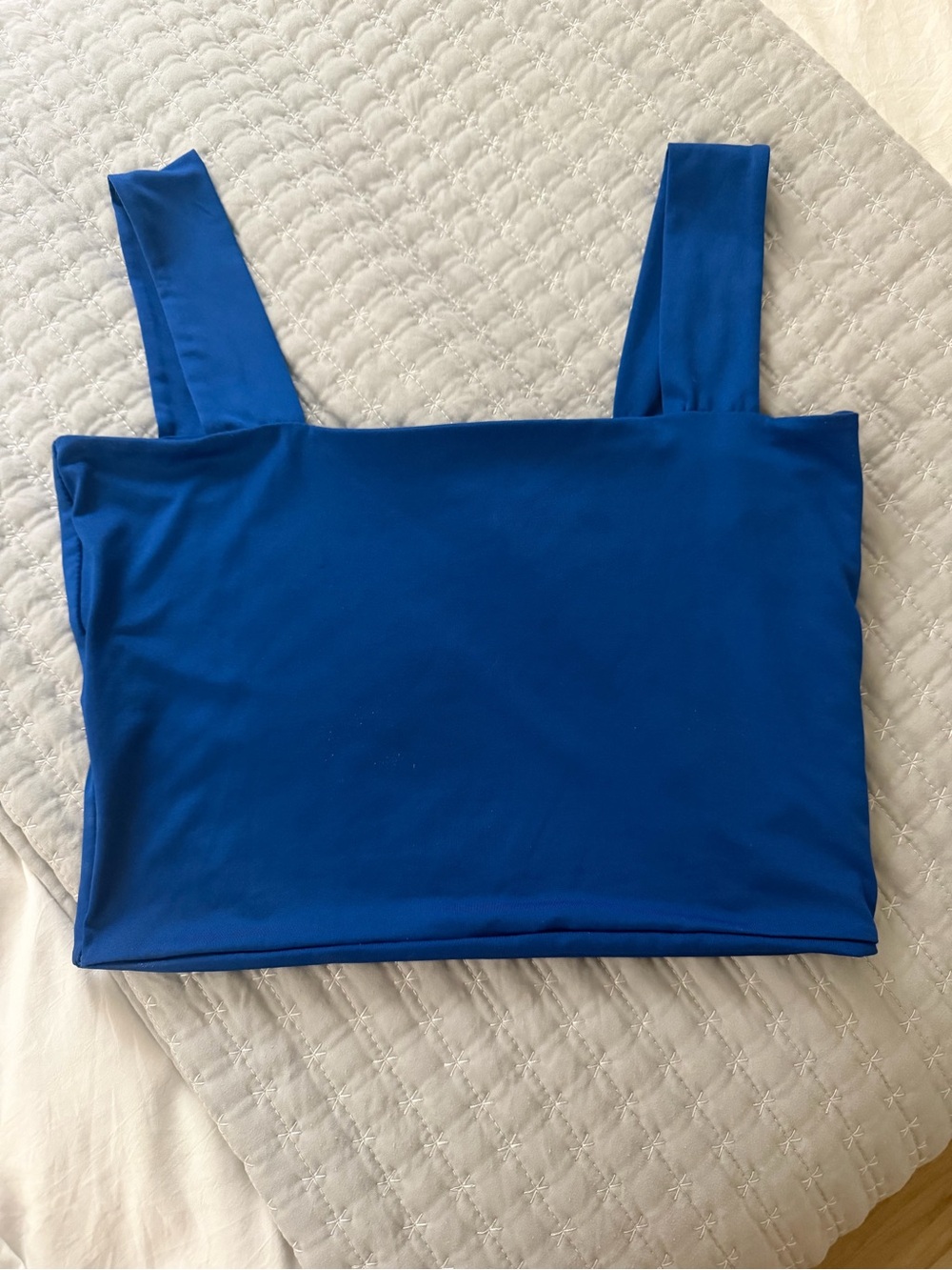 Bright Royal Blue Square Neck Crop Tank